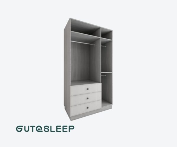 Tropfenform 揭門衣櫃 - 3門3櫃桶衣櫃(L)